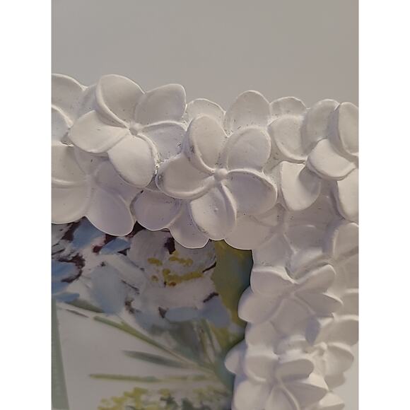 Laura Ashley White Textured Resin Flower Floral 4 X 6 Picture Frame Bridal Baby - Picture 8 of 8